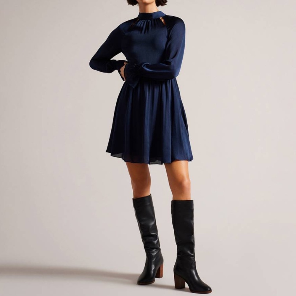 Ted Baker Navy Blue Midi Dress
